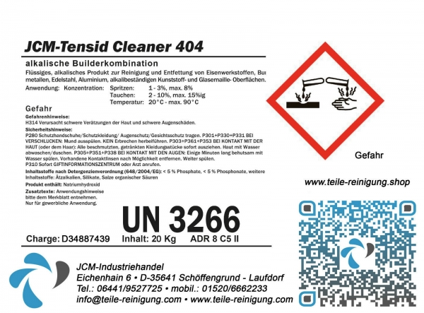 Teilereinigungsanlage JCM Tensid Cleaner 404 25L & Additiv + 404 1L Reiniger Komplett Set mit Gratis Beigabe TOP